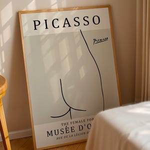 Pablo Picasso Female Form Print, Picasso Poster, Picasso Wall Art, Abstract Modern Art, Line Art, Minimalist Gift Idea, Ideal Home Decor