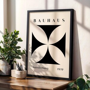 Bauhaus Abstract Exhibition Poster, Bauhaus Ausstellung Art, Geometric Art Print, Minimalist Wall Decor, Mid Century Modern Wall Art