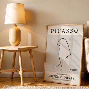 Pablo Picasso Sparrow Print, Picasso Poster, Picasso Wall Art, Abstract Modern Art, Line Art, Minimalist Gift Idea, Ideal Home Decor