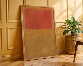 Cuadro de pared de Mark Rothko en color naranja, póster vintage, lámina de arte de Rothko, lámina de exposición de museo, pintura de Rothko, decoración minimalista, arte abstracto.