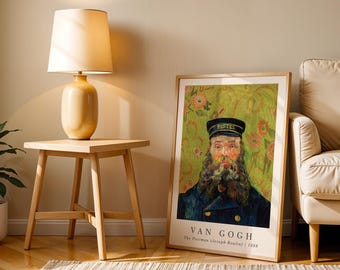 The Postman, Vincent van Gogh Exhibition Poster, Vintage Art Painting, Van Gogh Art Print, Home Decor, Impressionism Art, Famous Print