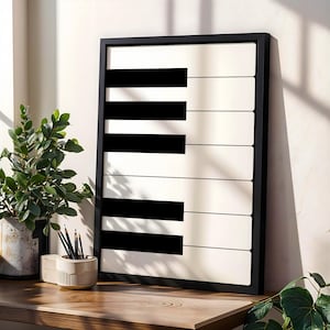 Piano Keys Print, Piano Wall Art, Piano Poster, Minimalist Music Art Print, Music Room Decor, Music Studio Decor