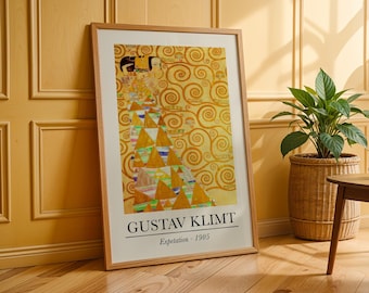Gustav Klimt Print, Gustav Klimt Poster, Expetation Wall Art, Vintage Exhibition Art Print, Klimt Living Room Decor, Museum Painting
