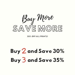 text that advertises a sale, offering discounts on various purchases. It includes phrases like "Buy More SAVE MORE" and "Buy 2 and Save 30%", as well as "Buy 3 and Save 35%". The text is written in a simple, sans-serif font and is designed to be easily readable and visually appealing.