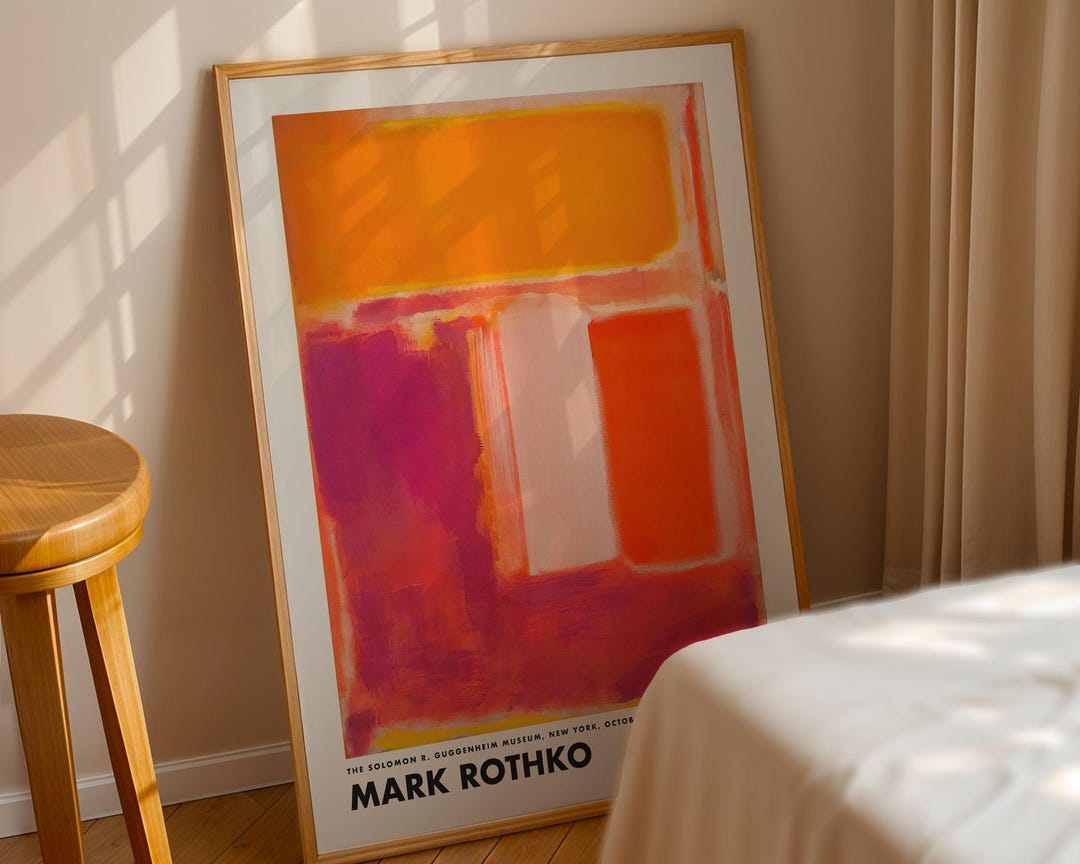 Mark Rothko Yellow, Orange and Cherry Wall Art, Vintage Poster