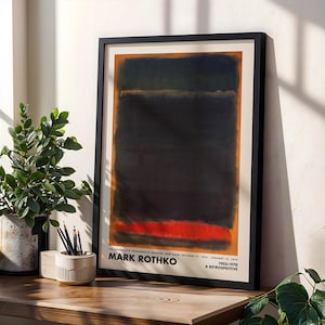 Mark Rothko Druck, Schwarz Orange Poster, Kunstdruck, Museum Ausstellung Druck, Rothko Malerei, Minimalistische Dekoration, Abstrakte Wandkunst
