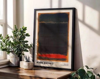 Mark Rothko Print, Black Orange Poster, Art Print, Museum Exhibition Print, Rothko Painting, Minimalist Decor, Abstract Wall Art