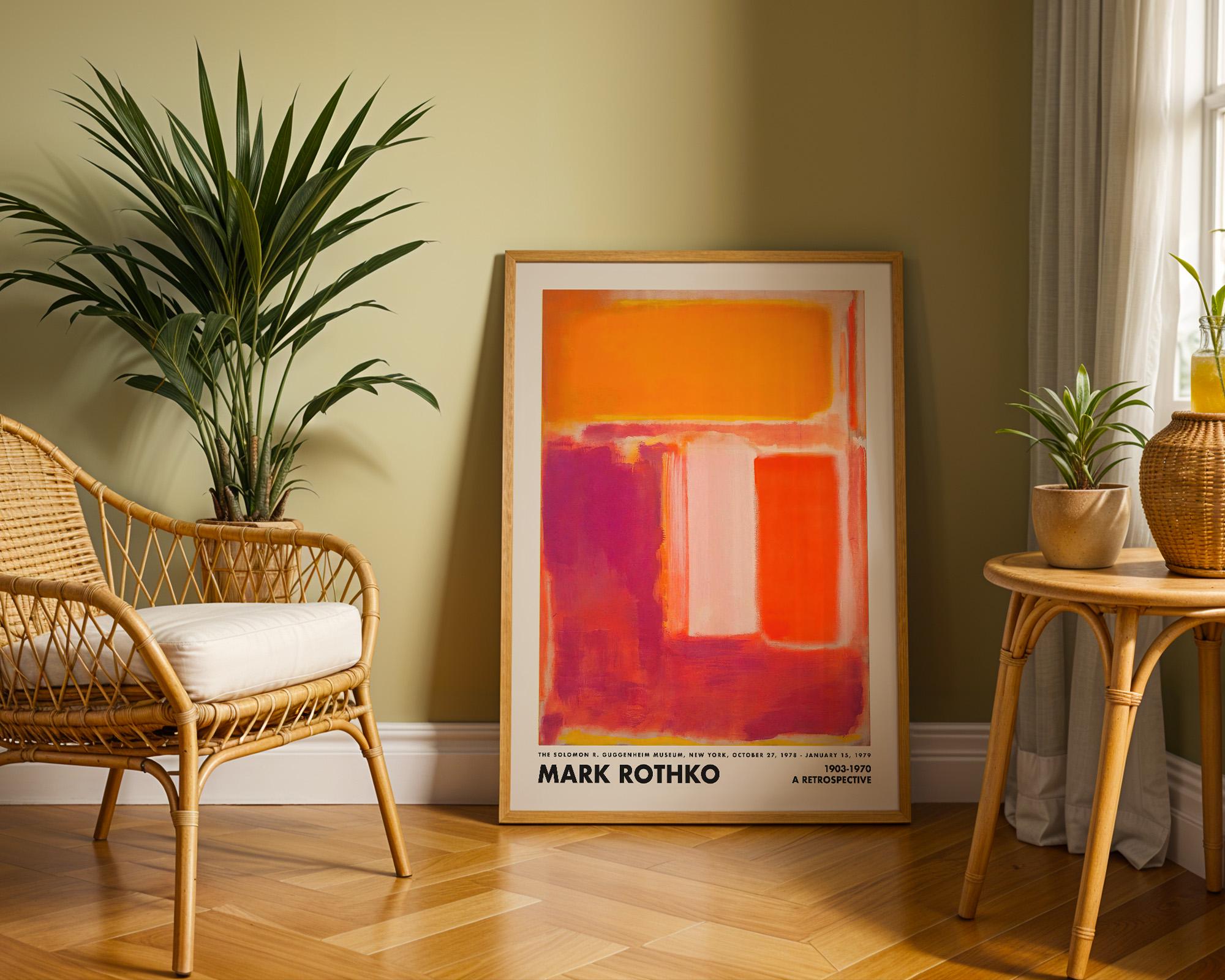 Mark Rothko Yellow, Orange and Cherry Wall Art, Vintage Poster