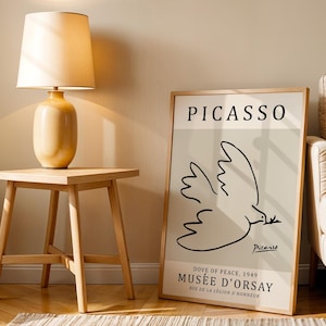 Pablo Picasso Dove of Peace Print, Picasso Poster, Picasso Wall Art, Abstract Modern Art, Line Art, Minimalist Gift Idea, Ideal Home Decor