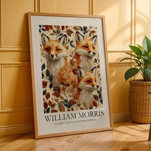 William Morris Fox Poster, William Morris Print, William Morris Art, William Morris Wall Art, Home Decor, Gallery Art, Botanical Wall Art