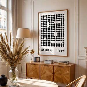 Bauhaus Circles Grid Wall Art, Bauhaus Ausstellung Exhibition, Geometric Art Print, Minimalist Wall Decor, Mid Century Modern Wall Art