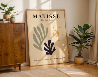 Matisse-Poster „Die Scherenschnitte“, Mond- und Sterne-Druck, Henri-Matisse-Wandbild, Boho-Dekor, Papiers Découpés, Mid-Century Modern, Museumsdruck