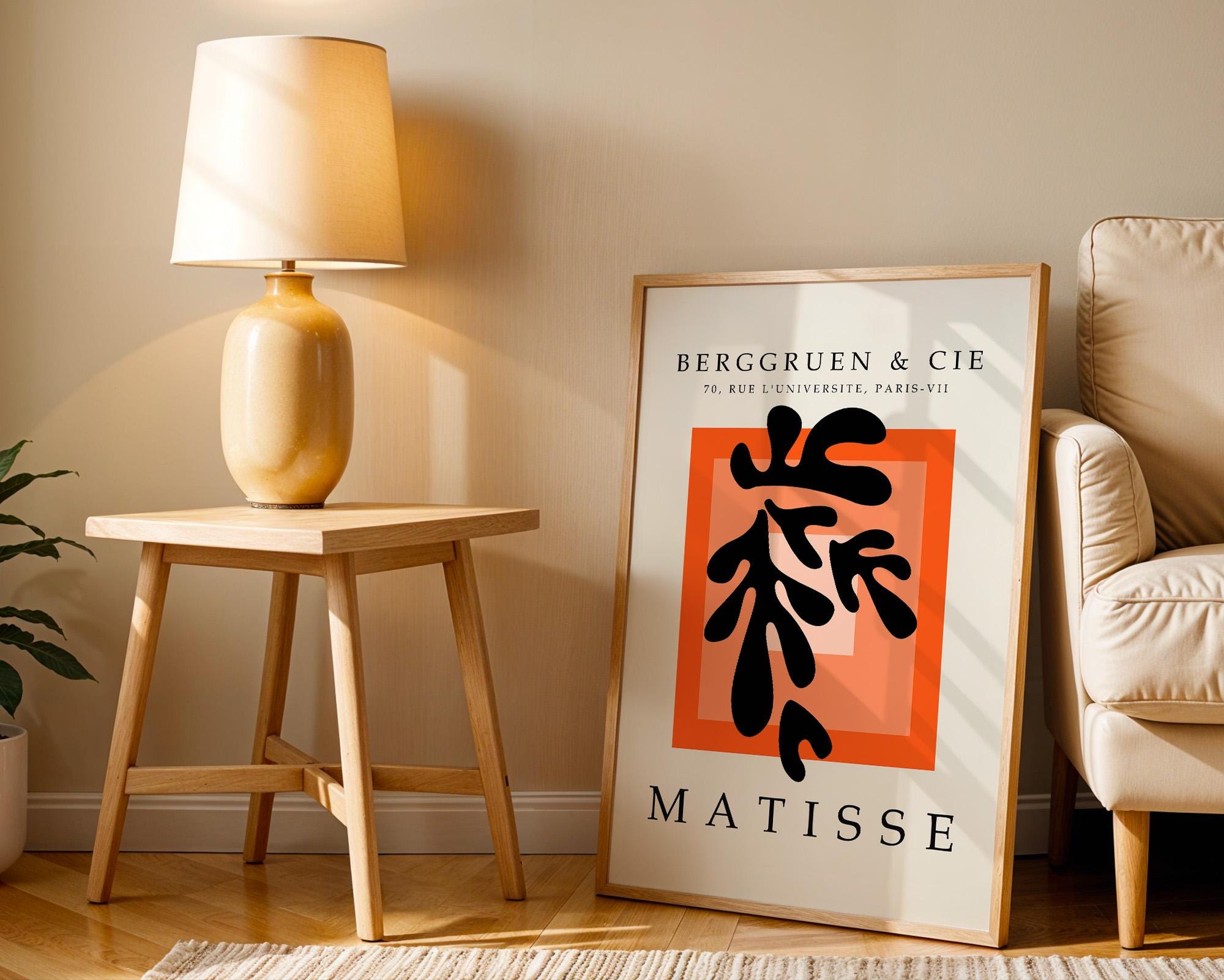 Henri Matisse Black Leaf Poster, Berggruen Abstract Print, Henri
