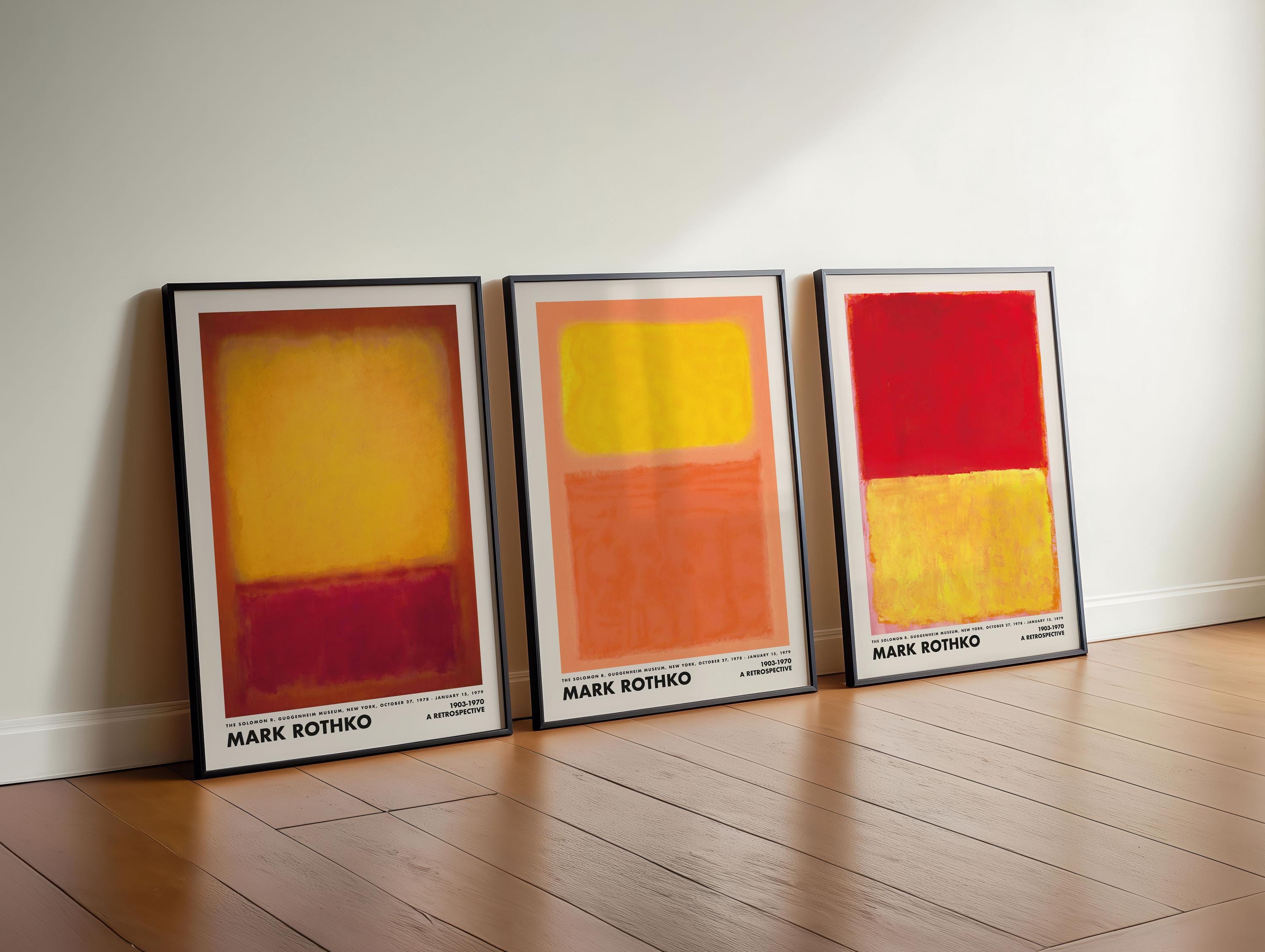 マーク・ロスコ ウォールアート3点セット、ロスコ レッド