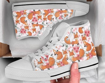 Fox Shoes Fox Gifts | Women Canvas Shoes Fox Women Shoes Women Casual Shoes Shoes With Fox Style