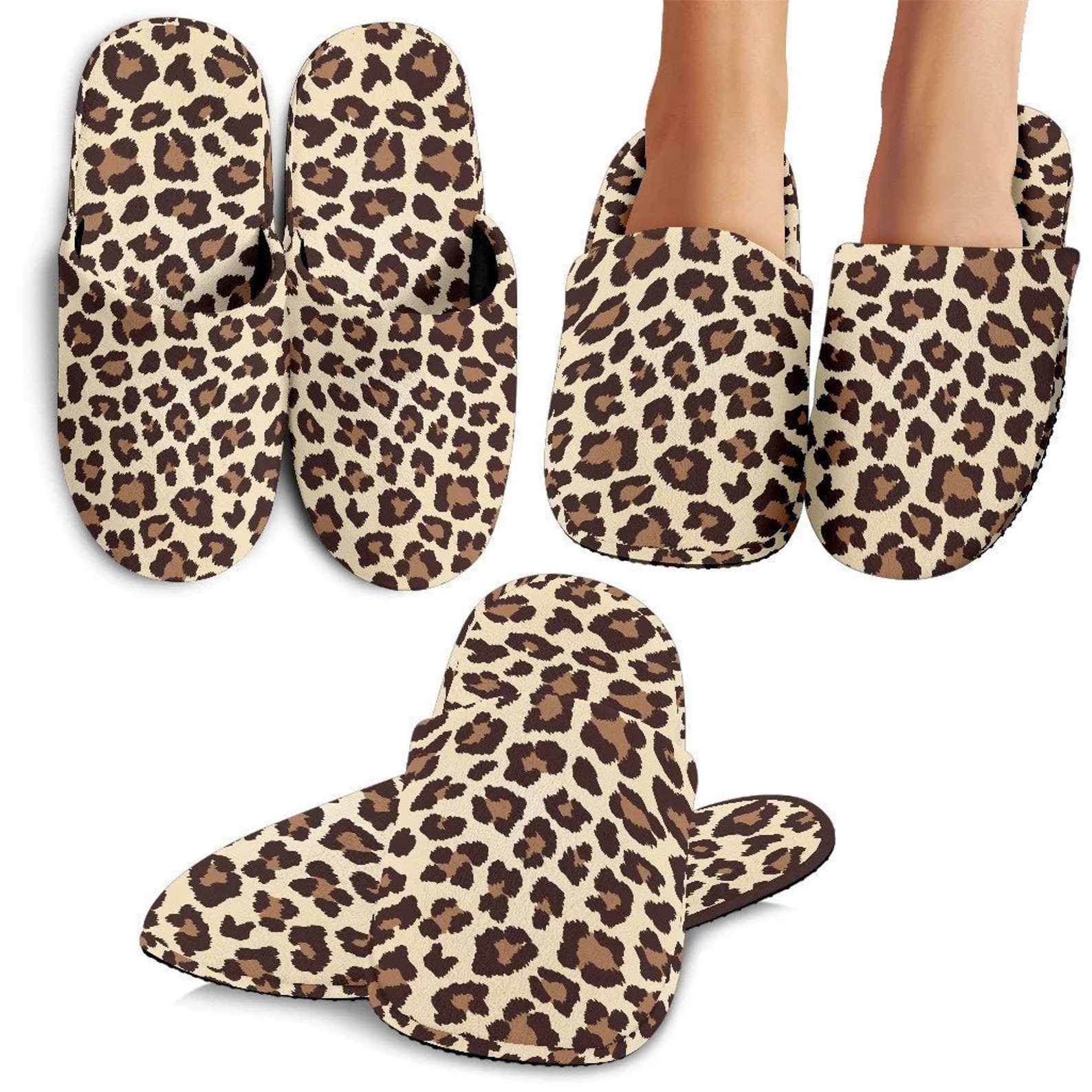 river island leopard slippers