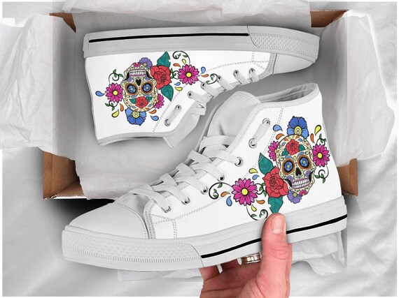 converse sugar skull shoes