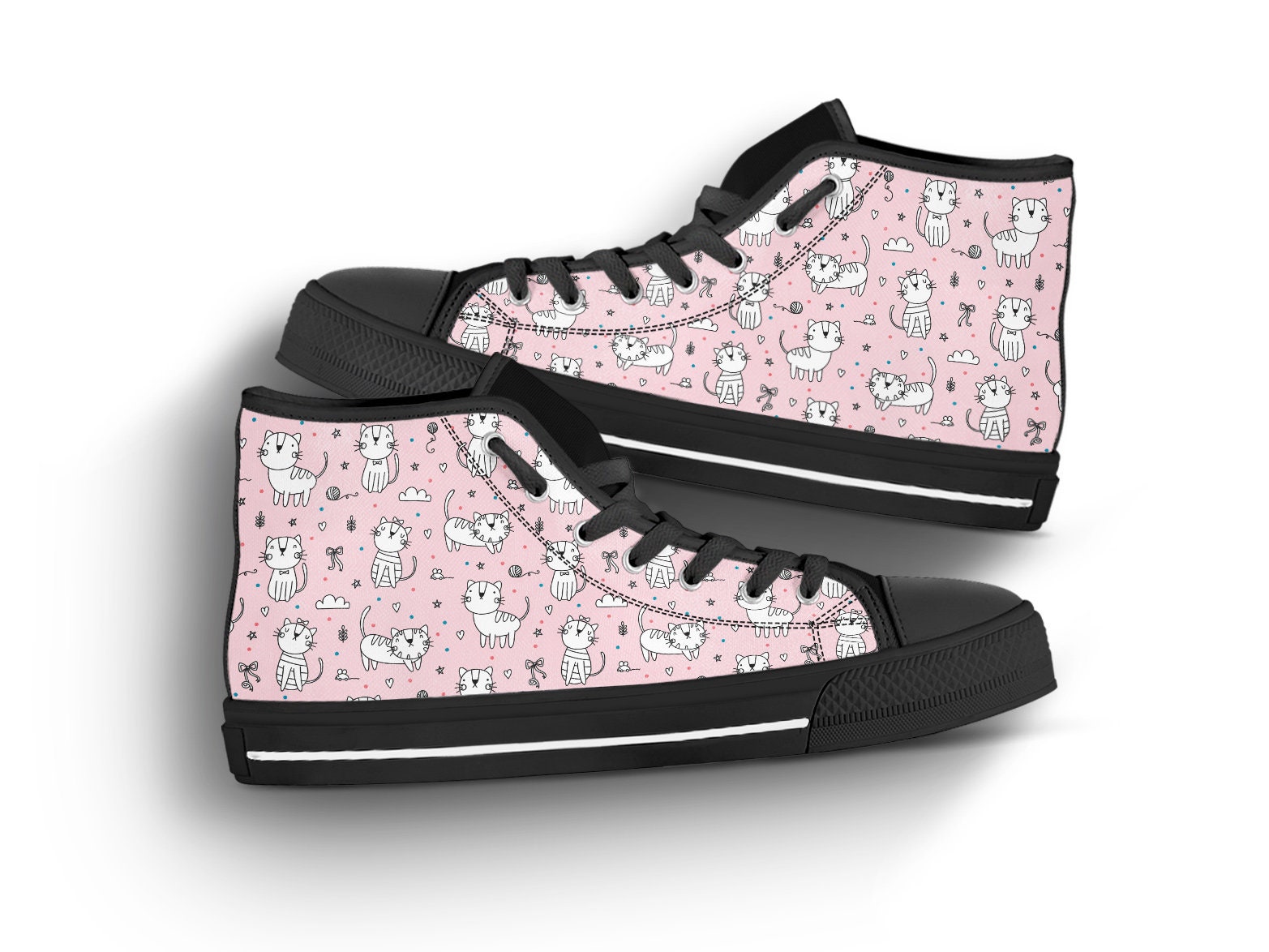 women's sneakers with cats on them