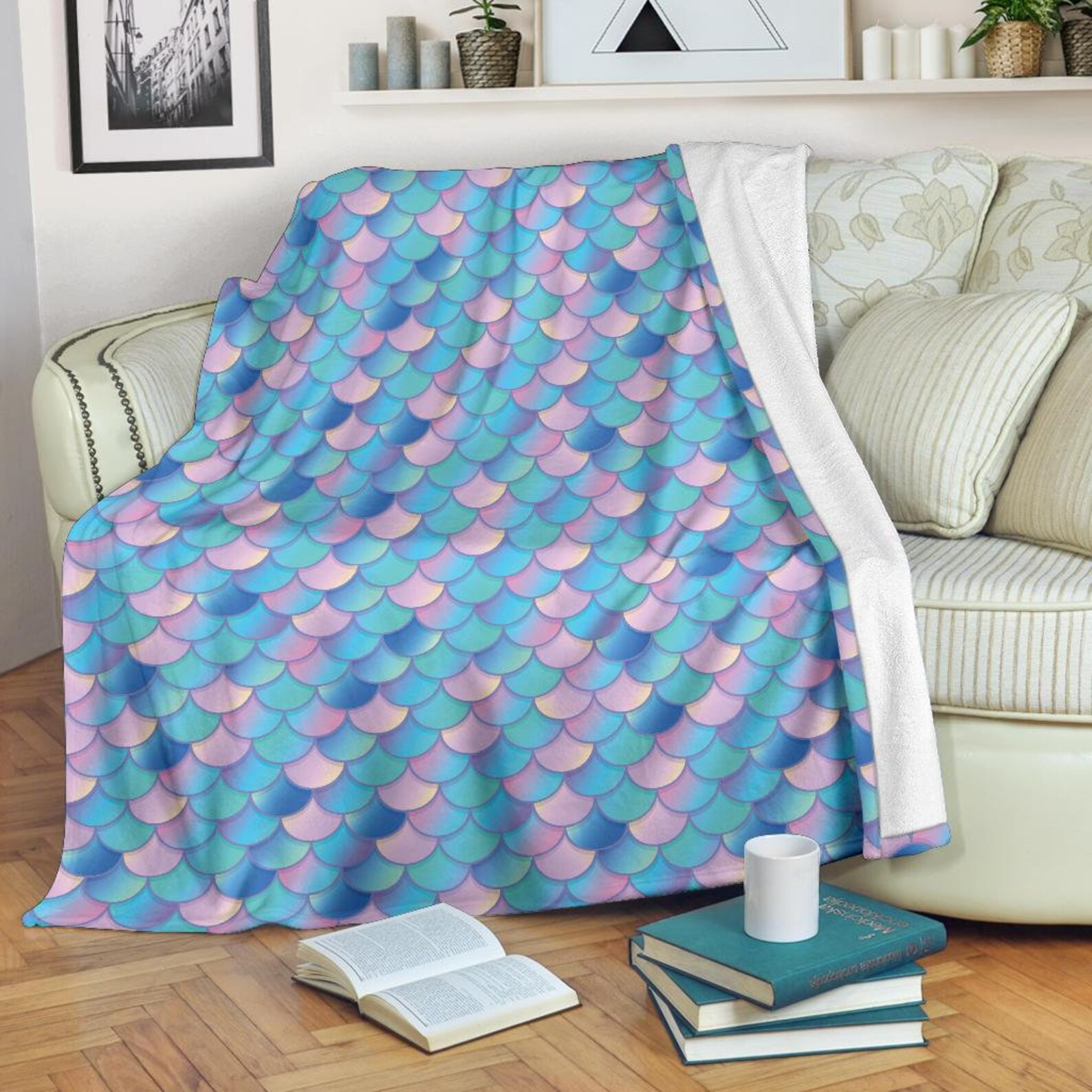 Mermaid Blanket Mermaid Throw Blanket Mermaid Fleece Etsy