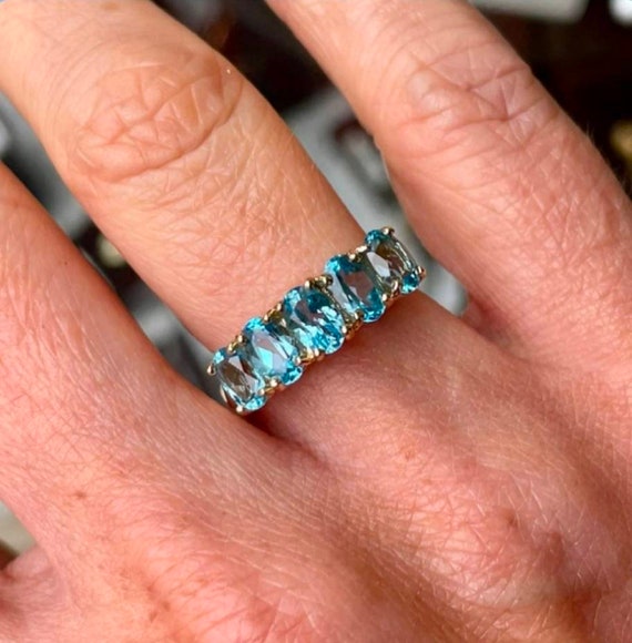 Unique blue topaz rings deals