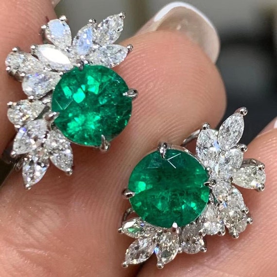 Designer emerald earrings deals