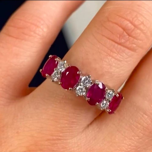 Ruby Engagement Ring Gorgeous Ruby Wedding Ring Band Vintage Oval shops Cut Ruby Ring 925 sterling silver Gorgeous Ruby Ring for wedding Ruby Ring