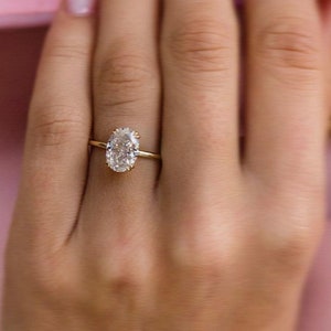 Oval cut moissanite ring solitaire Moissanite ring 925 sterling silver engagement/wedding/anniversary/promise moissanite gift for her ring