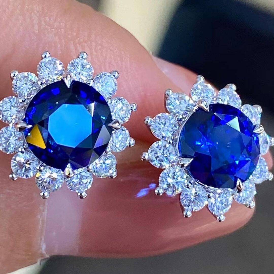 Royal Blue Sapphire Earring Vintage Blue Sapphire Earring September