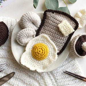 Crochet Breakfast Catnip Toy,Toast toy,Cat Birthday Gifts,Fried Egg, Handmade Mushroom Toy,Cookies Catnip Toy,Play Food Set,Oreo Cakes, Any 2PCS leave note