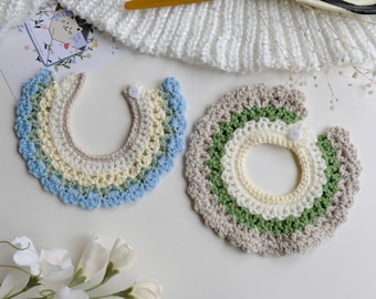 Vintage Petal Pet Collar, Floral Cat Collar, Flower Pet Scarf, Kitten Crochet Collar, Knitted Pet Accessories,Puppy Gift