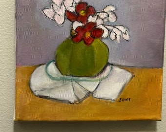 floral painting, flower still life, original oil painting, painting on canvas