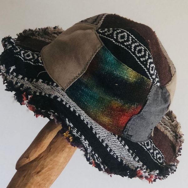 Unisex Hemp Cotton -Wire Rim- Festival- Summer-Hippie Hat- Hand Made In Nepal