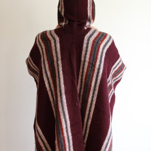Handwoven Wool Poncho: South American Cape Cloak