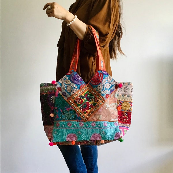 Embroidered Art Banjara Ethnic Vintage Hobo Bag Cotton Women's Shopping Hand Bag