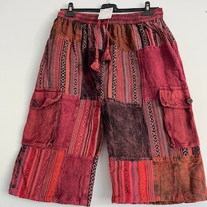 Big Sizes Men&#39;s, Teen&#39;s, Thick Cotton ,Cargo , Shorts, Boho, Hippie, Ethnic , FESTIVAL, FAIR TRADE