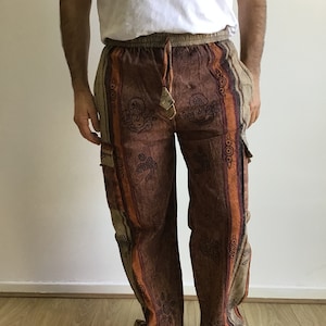 Pantaloni hippie in cotone stampato: pantaloni boho himalayani