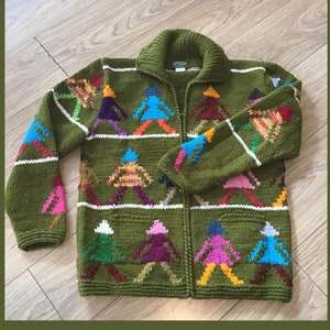 Hand Knitted Wool Cardigan: South American Fair Trade Sweater