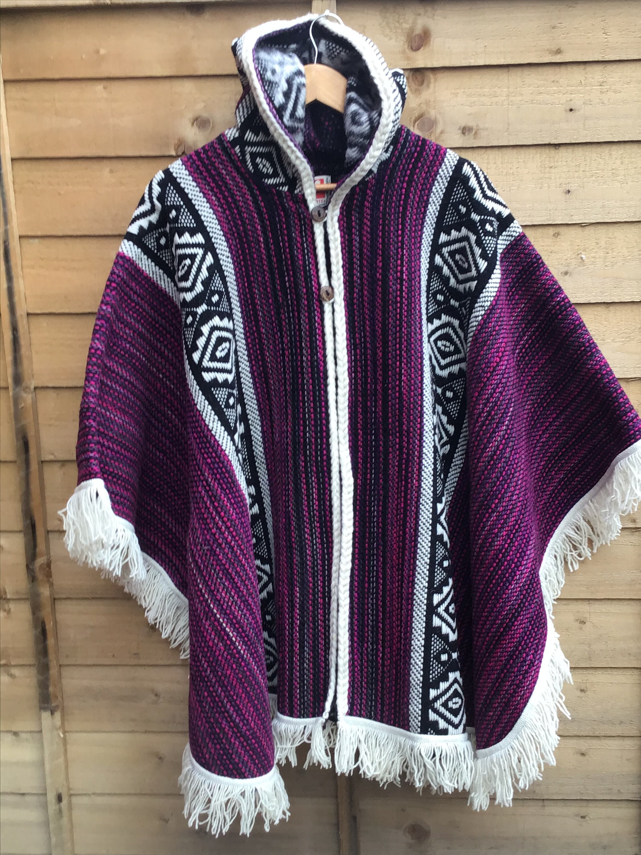 AMERI Reversible Boa Poncho Coat | eBay