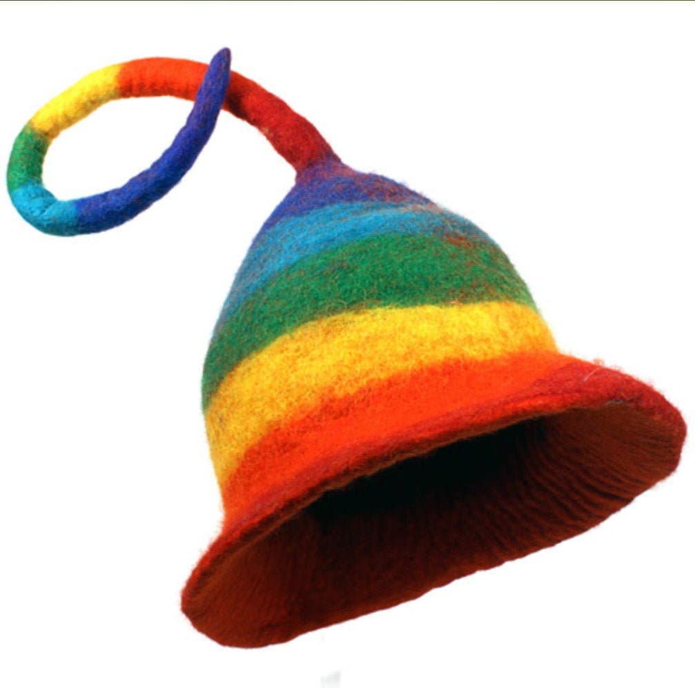 Colorful ? rainbow handmade felted hat size S/M Sauna hat  main image 4