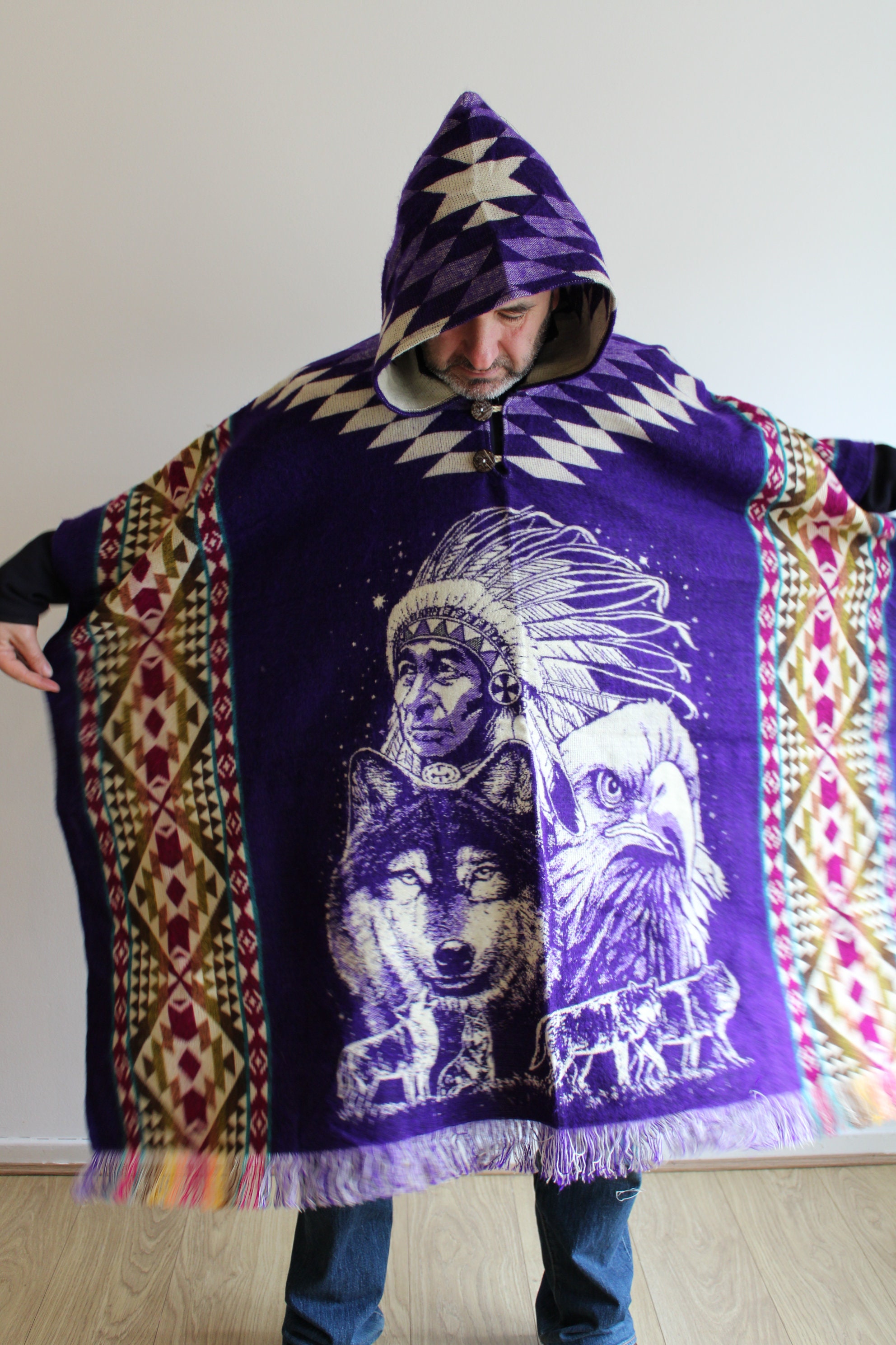 Original, South American ,handmade, PONCHO, Cape, Jacket Original, South American ,handmade, PONCHO, Cape, Jacket