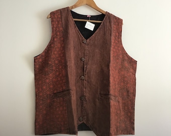 Handmade Himalayan Cotton Men&#39;s Waistcoat: Fair Trade Boho Vest