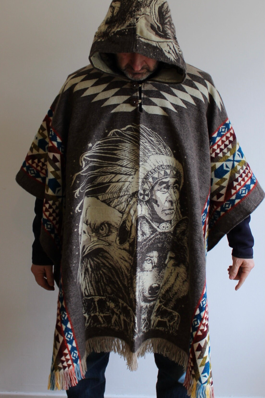 Original, South American ,handmade, PONCHO, Cape, Jacket Original, South American ,handmade, PONCHO, Cape, Jacket