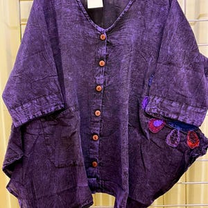 Ladies Larger Size Hippie Boho Festival Loose Flower Embroidered One Size 12-20