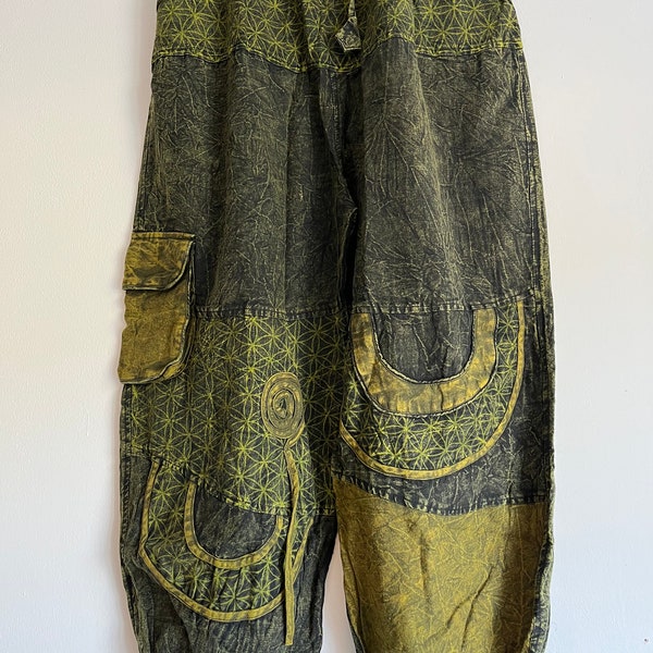 Cotton thick, Summer, Winter, Trousers, Printed ,Casual, Hippie, Boho, Elastic , Himalayan Made, Perfect Gift For Him!