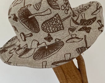 Unisex mushroom Hemp Cotton -Wire Rim- Festival- Summer-Hippie Hat- Hand Made In Nepal