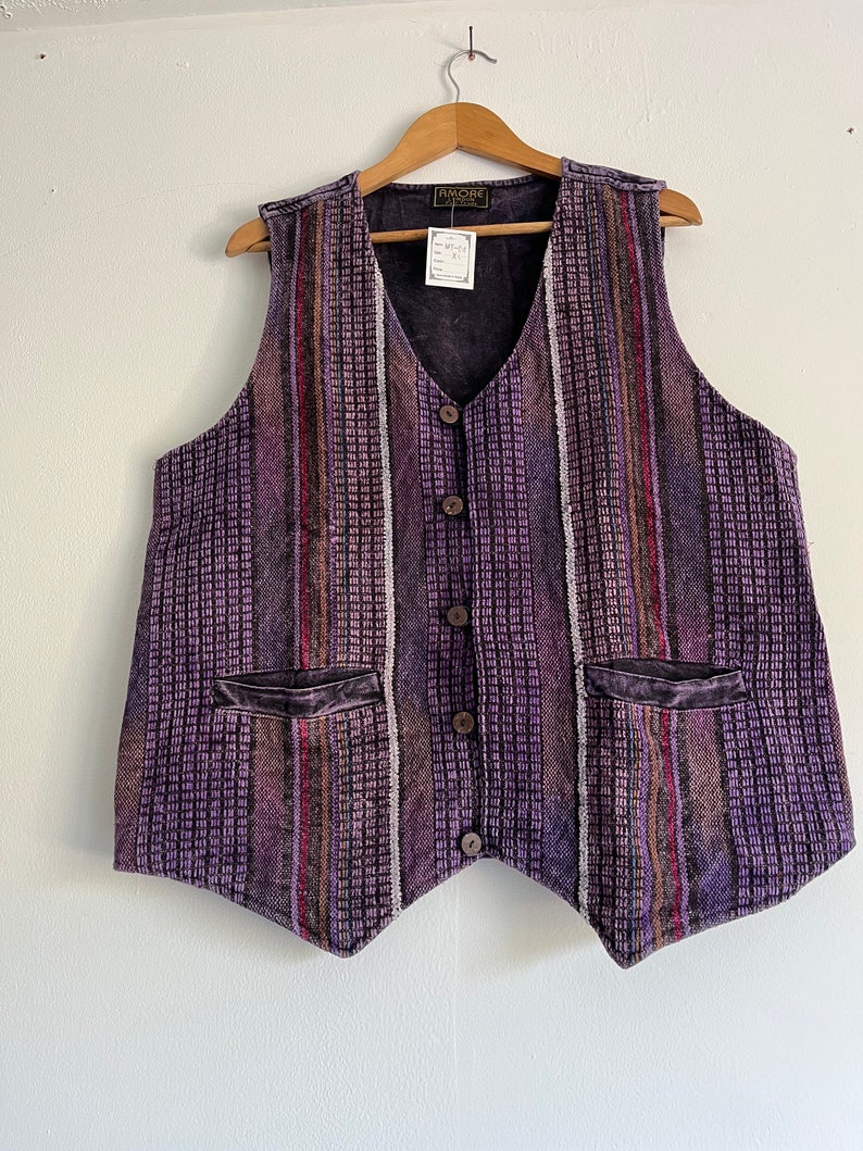 Gilet coloré pour homme 100 % coton de l'Himalaya biologique Commerce équitable Bohème, décontracté, formel, robe élégante pour les occasions, styles Fait main au Népal Violet