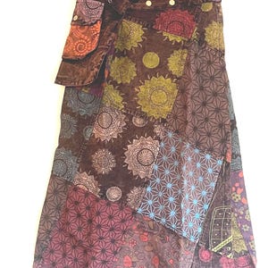 Boho Patchwork Maxikjol – Flerfärgat Mandala-tryck, Fri storlek UK 8–18”