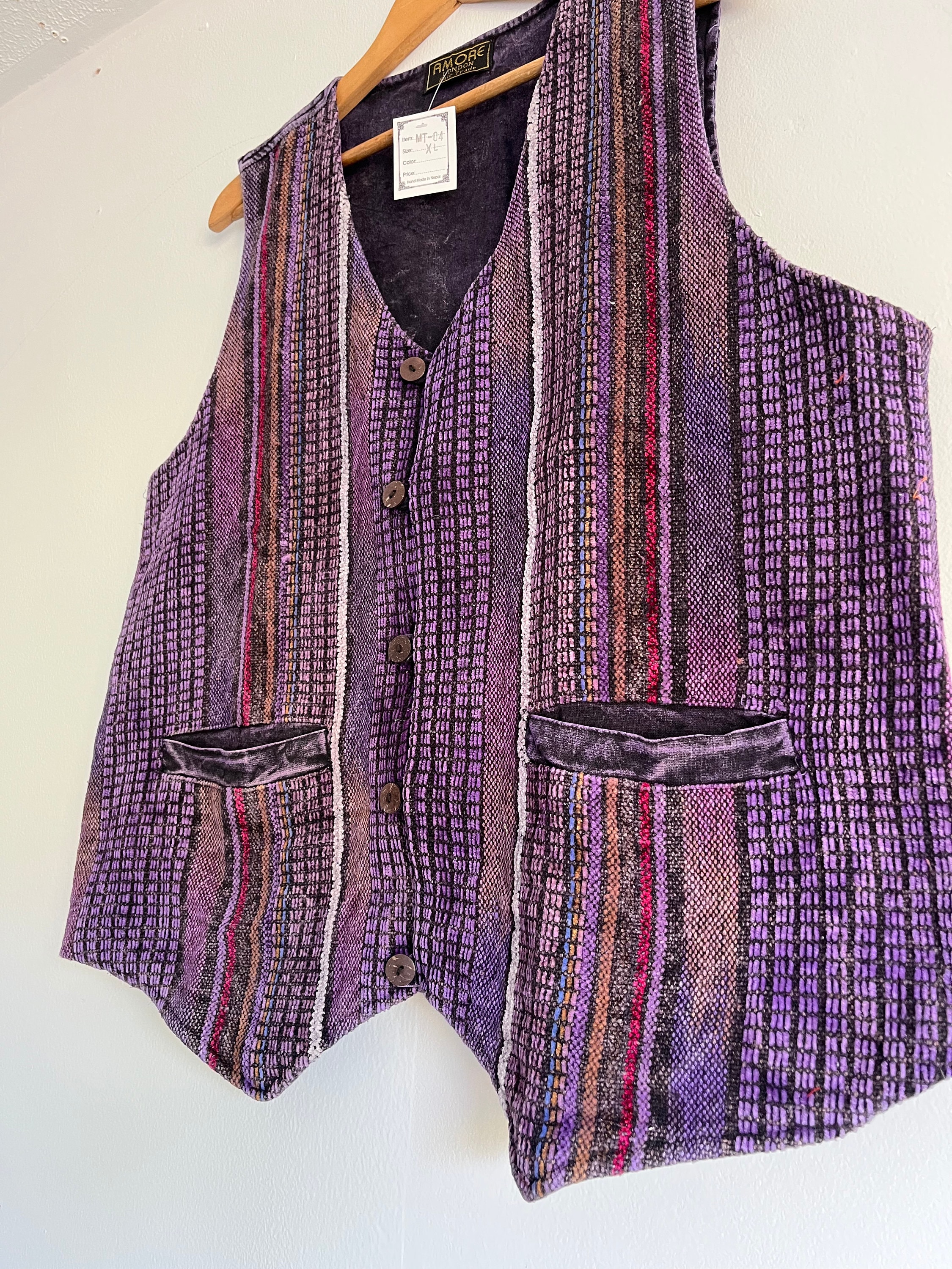 Colorful Men's Organic Himalayan Cotton Waistcoat: Fair Trade Boho Vest