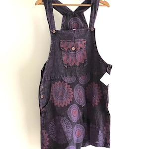 Ethnic Funky Hippy Festivals Boho DUNGAREES SKIRT Flower Jumpsuit Himalayan Made Lightweight