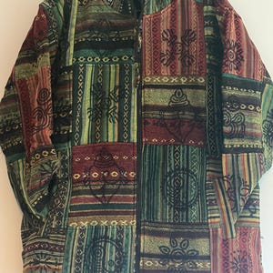 Felpa con cappuccio, unisex, foderata in pile, effetto ruggine, effetto spazzolato, stile festival, boho, giacca di cotone, prodotta sull'Himalaya, regalo perfetto per lui!